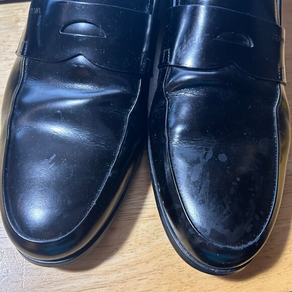 Mens Prada Black Leather Slip On Loafer Dress Shoes 11 - Picture 14 of 16